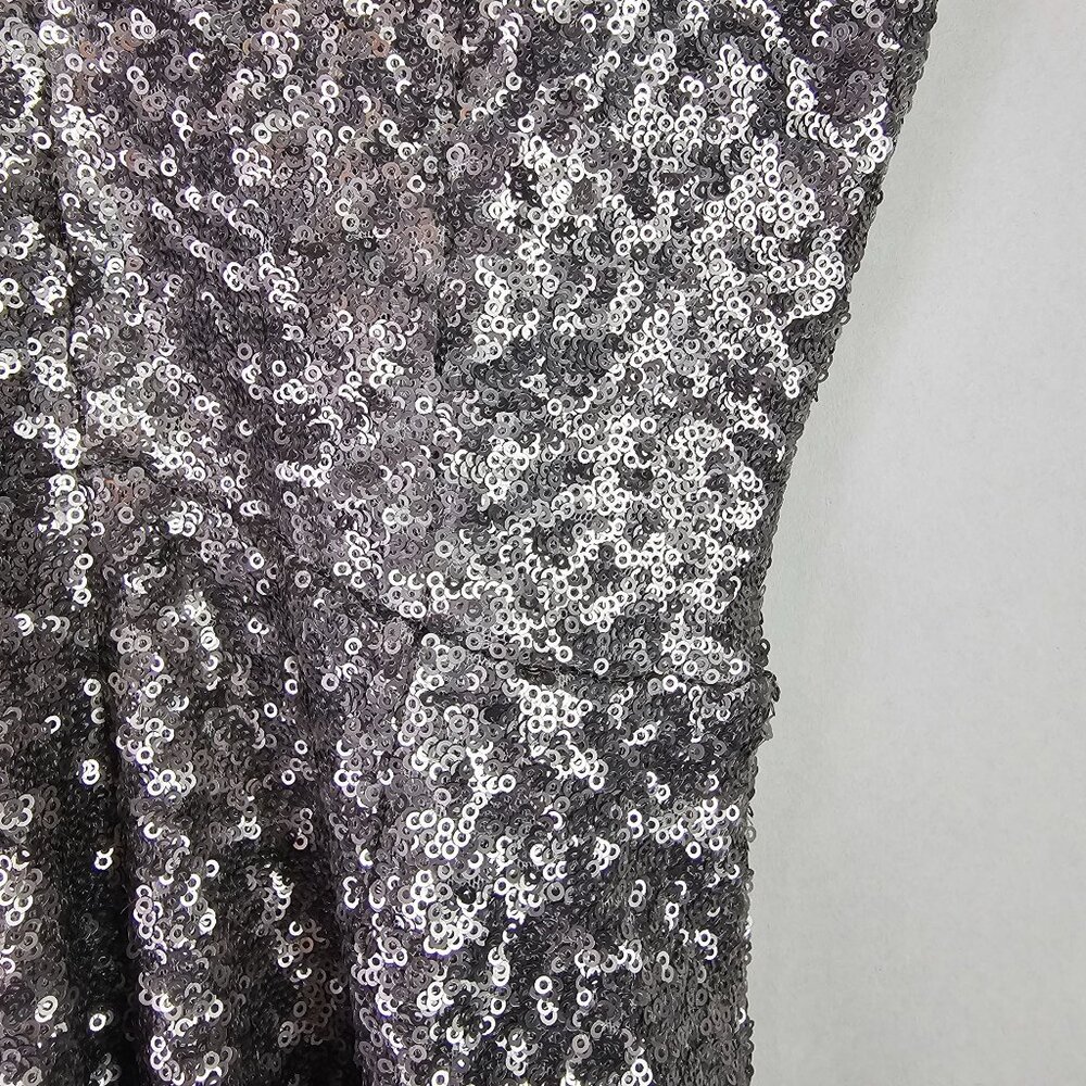 Dress the Population Carrie Silver Sequin Fit & Flare Sleeveless Mini Dress, XS - Picture 6 of 11